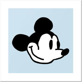 Steamboat Willie Cute Smiling Mouse Portrait Posters and Art